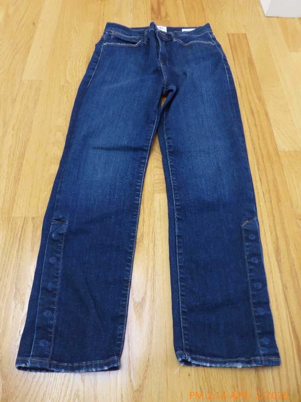 FRAME Le High Straight Meribel Jeans 26 Cropped High Rise Dark Wash Designer